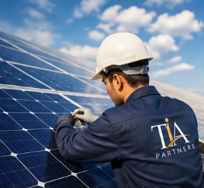 TIA Partners solar installation team
